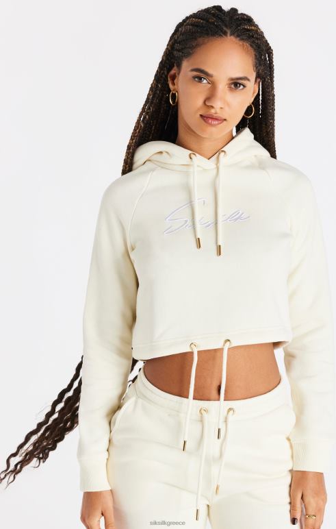 SikSilk εκρού cropped hoodie γυναίκες ενδύματα 48N8Z86