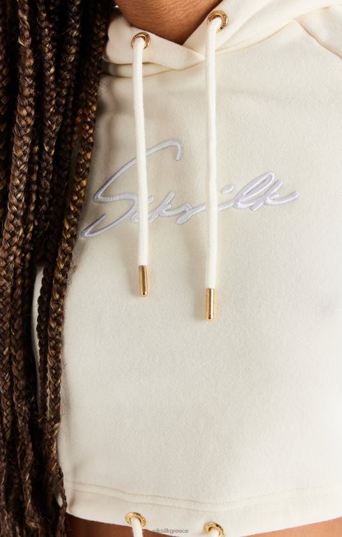 SikSilk εκρού cropped hoodie γυναίκες ενδύματα 48N8Z86