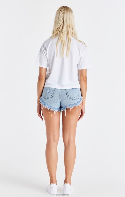 SikSilk μπλουζάκι από άσπρο διχτυωτό γυναίκες ενδύματα 48N8Z32