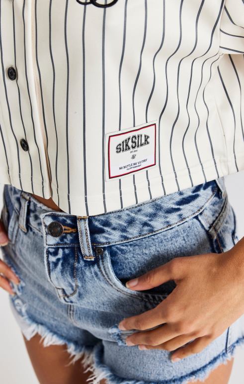 SikSilk φανέλα του μπέιζμπολ εκρού γυναίκες ενδύματα 48N8Z33