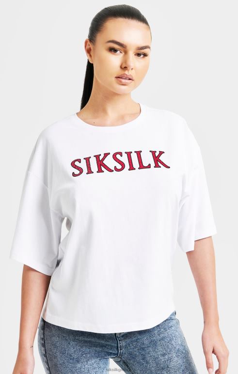 SikSilk μπλουζάκι με λευκή λάμψη σε κουτί γυναίκες ενδύματα 48N8Z35