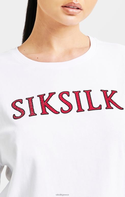 SikSilk μπλουζάκι με λευκή λάμψη σε κουτί γυναίκες ενδύματα 48N8Z35