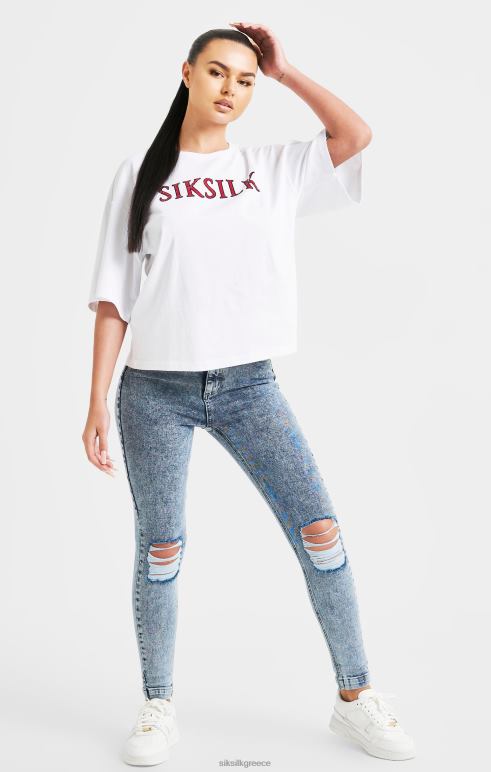 SikSilk μπλουζάκι με λευκή λάμψη σε κουτί γυναίκες ενδύματα 48N8Z35