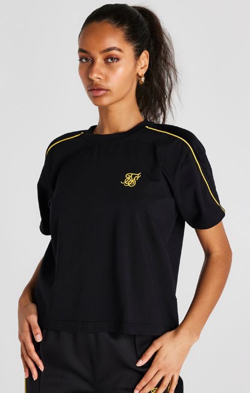SikSilk μαύρο μπλουζάκι γυναίκες ενδύματα 48N8Z49