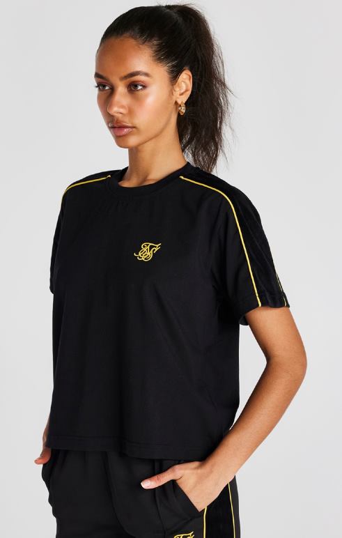 SikSilk μαύρο μπλουζάκι γυναίκες ενδύματα 48N8Z49