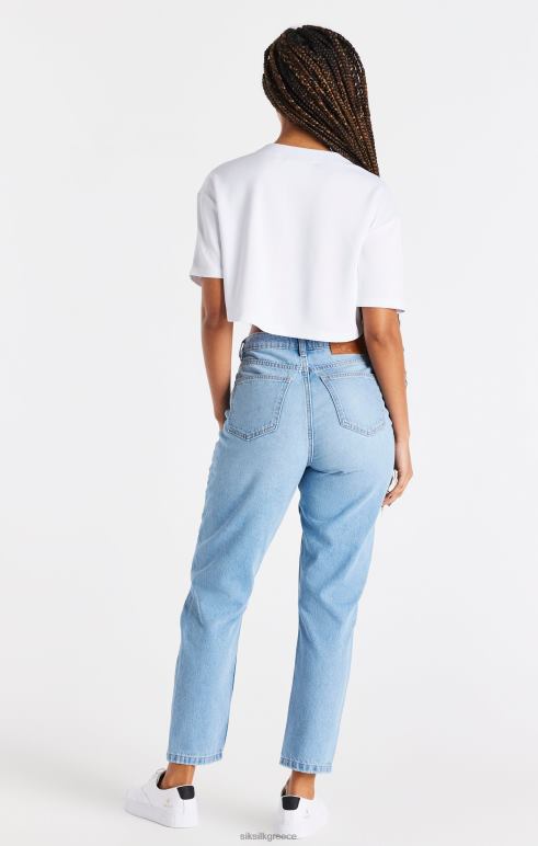 SikSilk λευκή φανέλα του μπέιζμπολ γυναίκες ενδύματα 48N8Z50