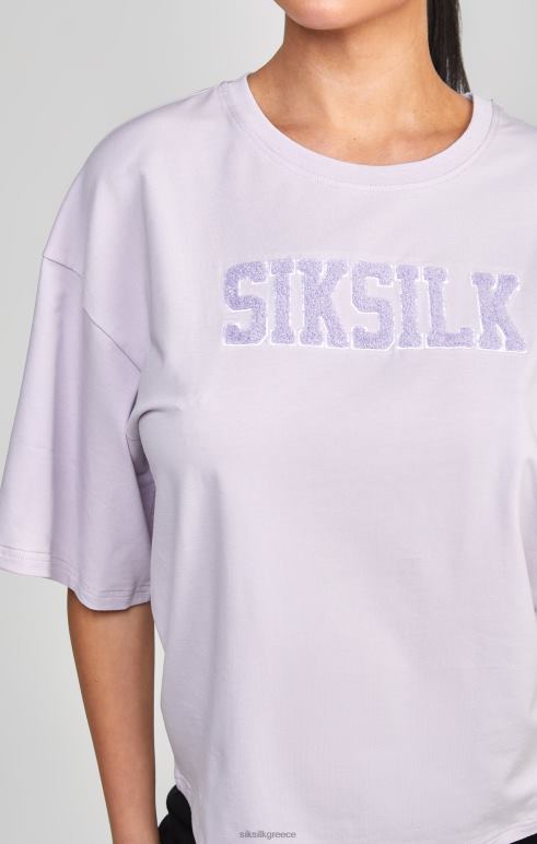 SikSilk μωβ μπλουζάκι με λογότυπο πανεπιστημίου γυναίκες ενδύματα 48N8Z55
