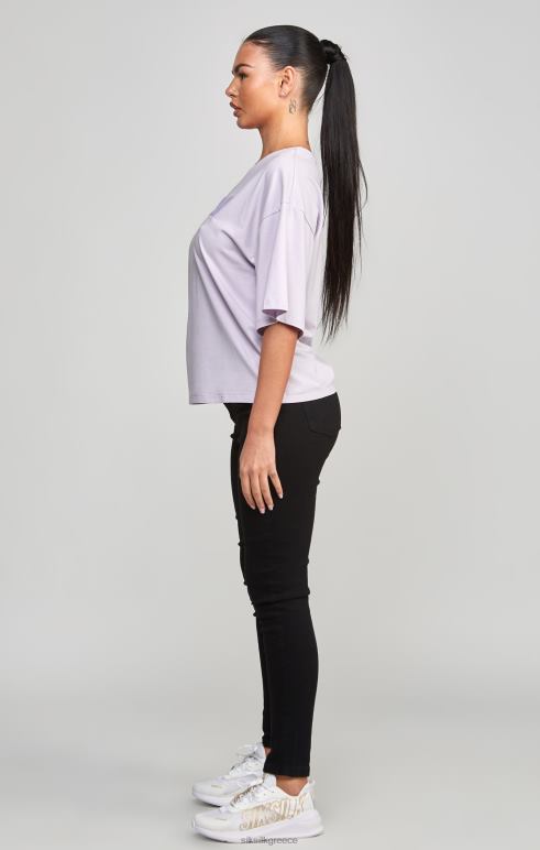 SikSilk μωβ μπλουζάκι με λογότυπο πανεπιστημίου γυναίκες ενδύματα 48N8Z55