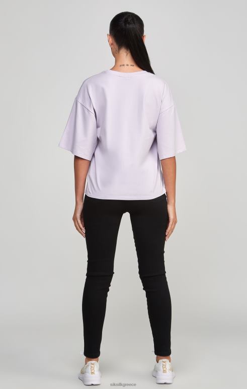 SikSilk μωβ μπλουζάκι με λογότυπο πανεπιστημίου γυναίκες ενδύματα 48N8Z55