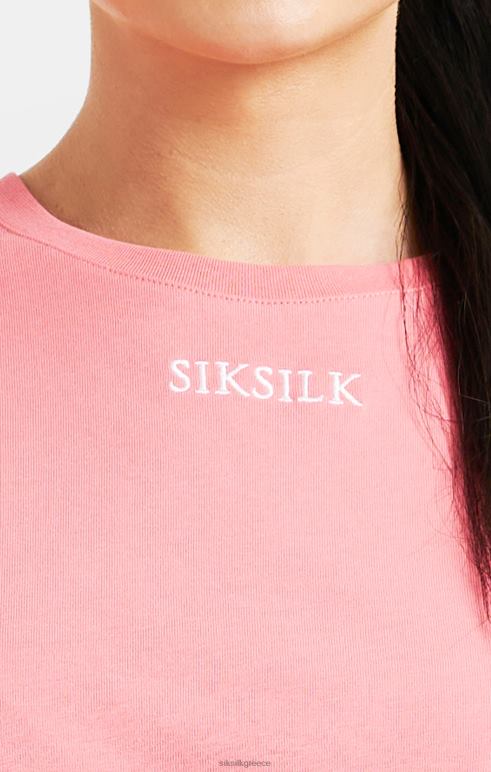 SikSilk ροζ επανάληψη μπλουζάκι με λογότυπο γυναίκες ενδύματα 48N8Z65