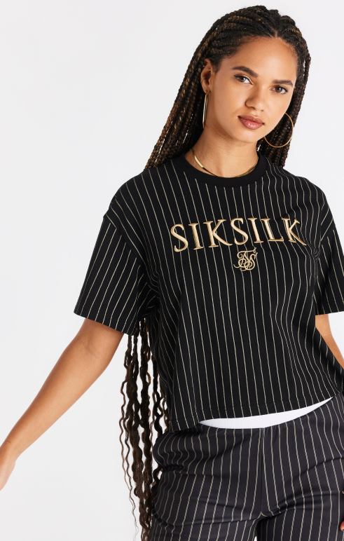 SikSilk μπλουζάκι με μαύρη ρίγα γυναίκες ενδύματα 48N8Z66