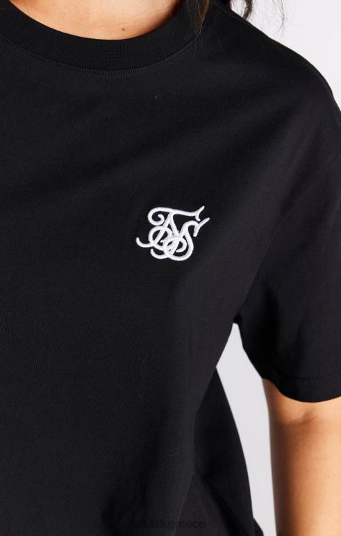 SikSilk μαύρο βασικό μπλουζάκι boyfriend γυναίκες ενδύματα 48N8Z40