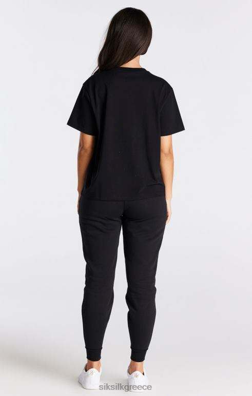 SikSilk μαύρο βασικό μπλουζάκι boyfriend γυναίκες ενδύματα 48N8Z40