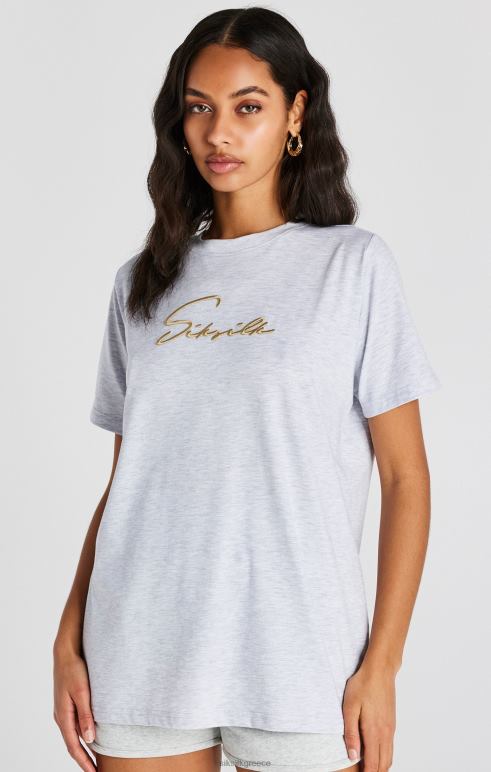 SikSilk μπλουζάκι boyfriend signature γκρι marl γυναίκες ενδύματα 48N8Z48