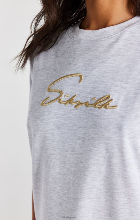 SikSilk μπλουζάκι boyfriend signature γκρι marl γυναίκες ενδύματα 48N8Z48