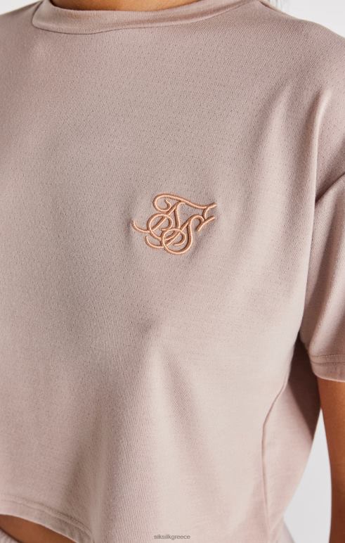 SikSilk πλυμένο ροζ crop μπλουζάκι γυναίκες ενδύματα 48N8Z34