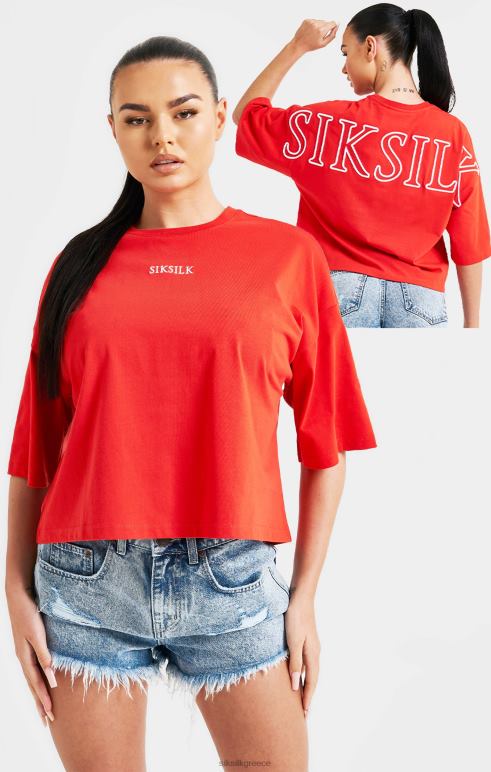 SikSilk κόκκινη επώνυμη crop μπλούζα γυναίκες ενδύματα 48N8Z36
