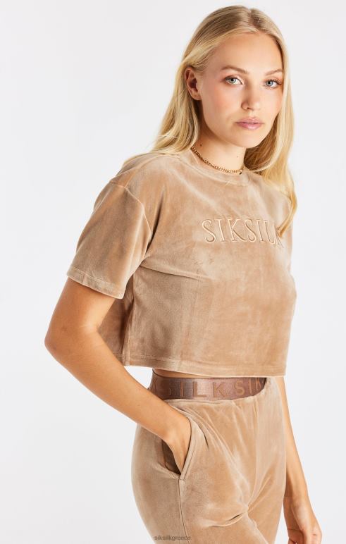 SikSilk χρυσό βελούδο cropped μπλουζάκι γυναίκες ενδύματα 48N8Z42