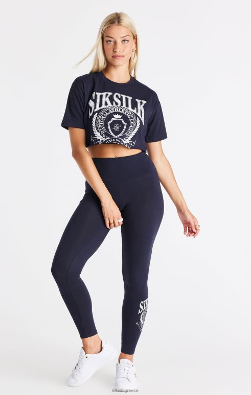 SikSilk cropped μπλουζάκι navy varsity γυναίκες ενδύματα 48N8Z51