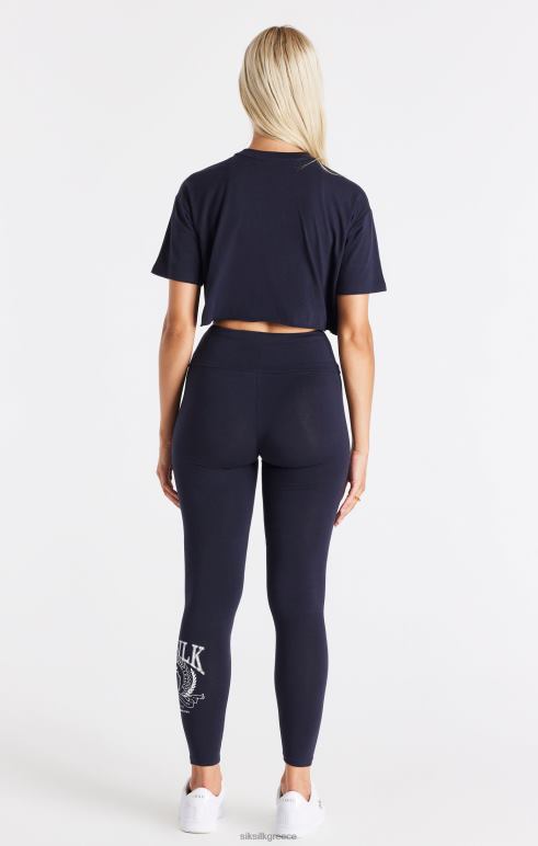 SikSilk cropped μπλουζάκι navy varsity γυναίκες ενδύματα 48N8Z51