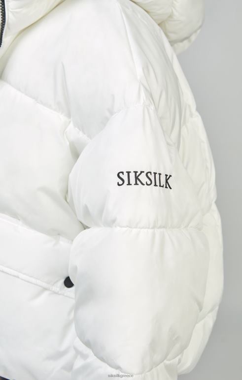 SikSilk λευκό υπερμεγέθη παλτό με επένδυση γυναίκες ενδύματα 48N8Z125