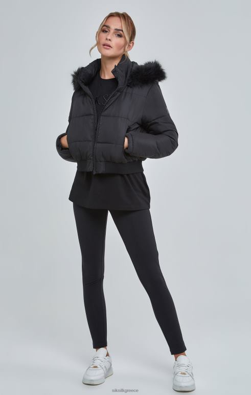 SikSilk μαύρο κομμένο πάρκο γυναίκες ενδύματα 48N8Z127