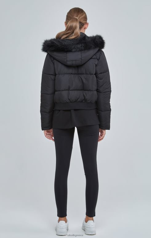 SikSilk μαύρο κομμένο πάρκο γυναίκες ενδύματα 48N8Z127