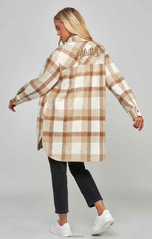 SikSilk μπεζ καρό τσάντα γυναίκες ενδύματα 48N8Z137