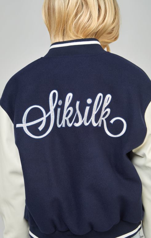 SikSilk ναυτικό πανεπιστήμιο bomber jacket γυναίκες ενδύματα 48N8Z131