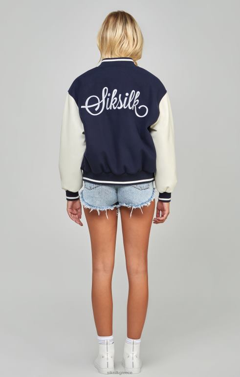 SikSilk ναυτικό πανεπιστήμιο bomber jacket γυναίκες ενδύματα 48N8Z131