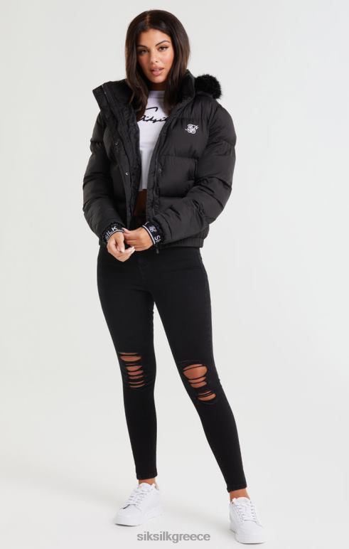 SikSilk core cropped parka - μαύρο γυναίκες ενδύματα 48N8Z140