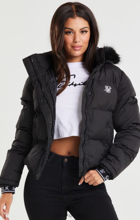 SikSilk core cropped parka - μαύρο γυναίκες ενδύματα 48N8Z140