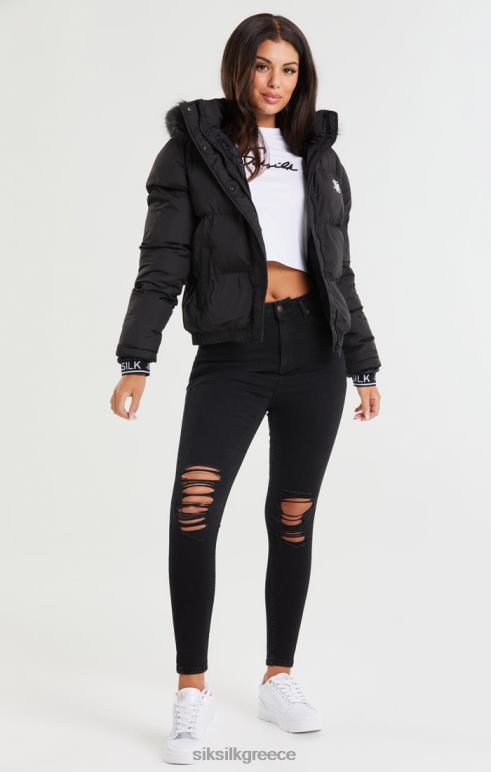 SikSilk core cropped parka - μαύρο γυναίκες ενδύματα 48N8Z140