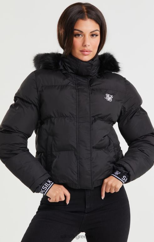 SikSilk core cropped parka - μαύρο γυναίκες ενδύματα 48N8Z140