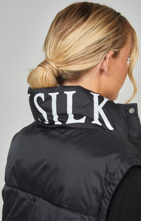 SikSilk μαύρο cropped gilet γυναίκες ενδύματα 48N8Z132