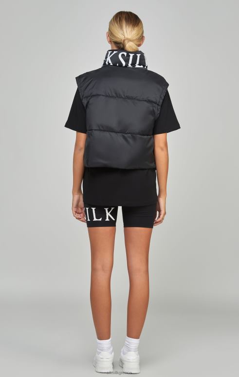 SikSilk μαύρο cropped gilet γυναίκες ενδύματα 48N8Z132