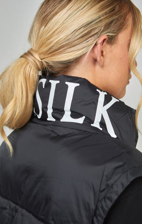 SikSilk μαύρο cropped gilet γυναίκες ενδύματα 48N8Z132