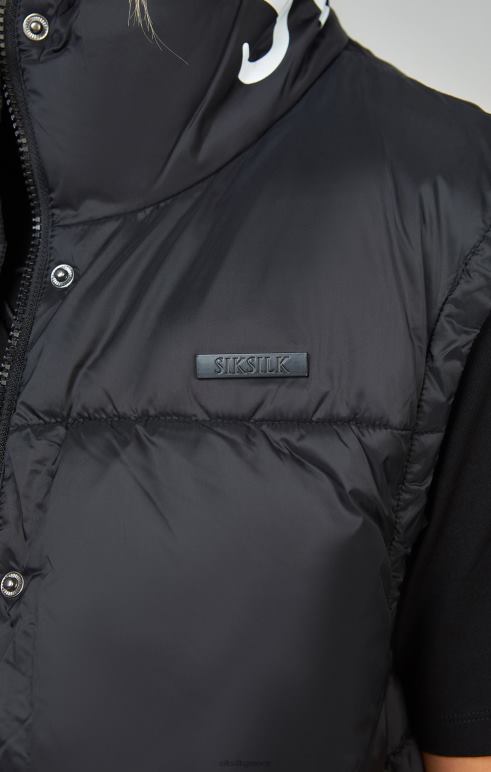 SikSilk μαύρο cropped gilet γυναίκες ενδύματα 48N8Z132