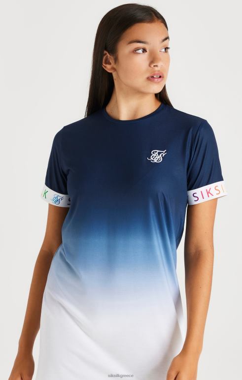 SikSilk Φόρεμα rainbow fade t-shirt - navy & white κορίτσια ενδύματα 48N8Z342