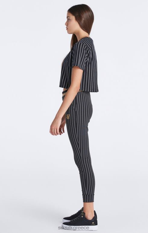 SikSilk μαύρη ρίγα μπέιζμπολ jogger κορίτσια ενδύματα 48N8Z348