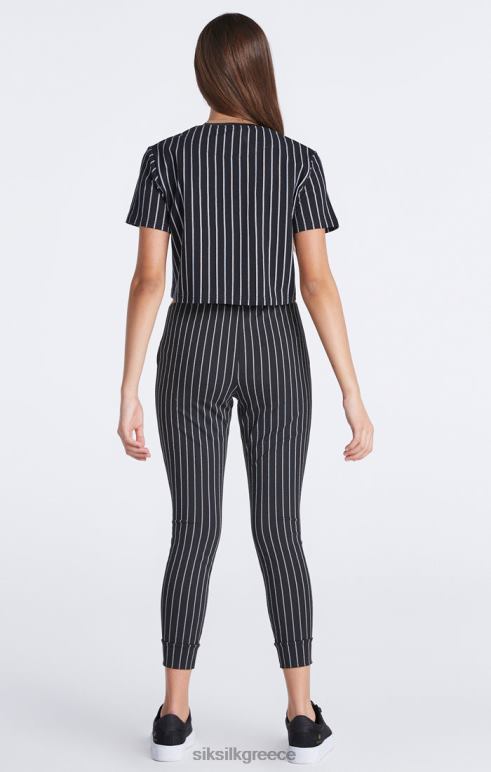 SikSilk μαύρη ρίγα μπέιζμπολ jogger κορίτσια ενδύματα 48N8Z348