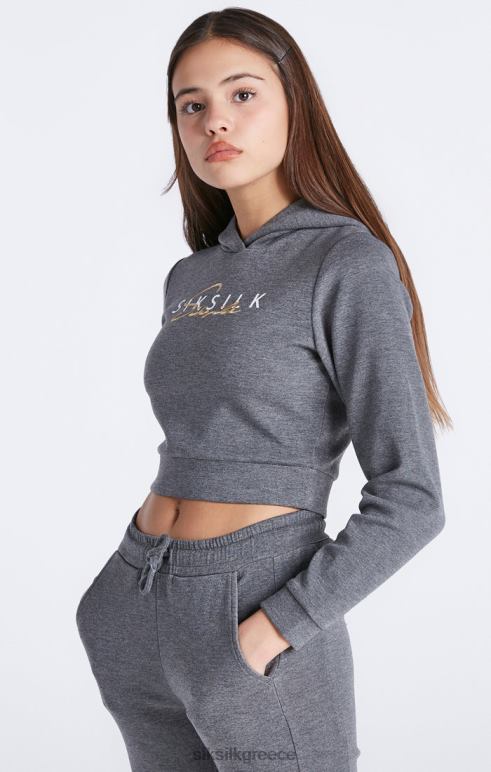 SikSilk γκρι μάργα υπογραφή κομμάτι κορυφή κορίτσια ενδύματα 48N8Z329