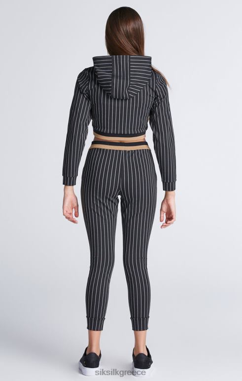 SikSilk μαύρη ριγέ μπέιζμπολ με κουκούλα κορίτσια ενδύματα 48N8Z337