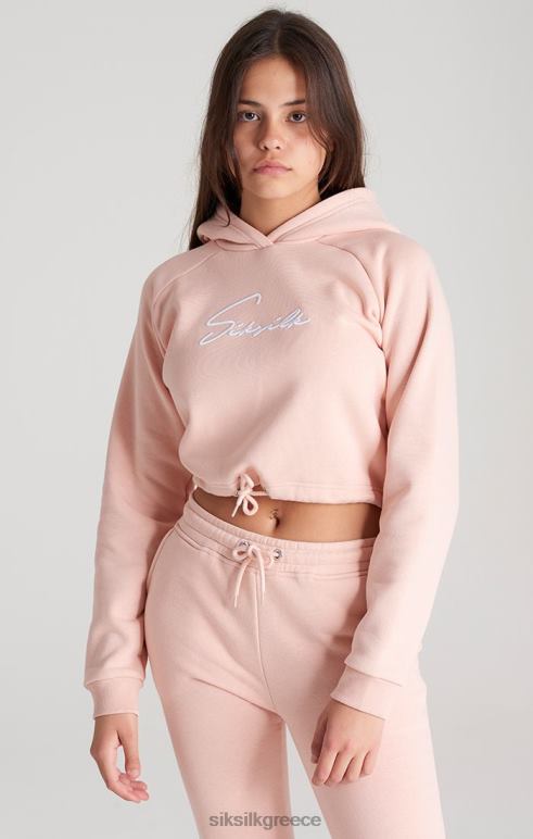 SikSilk ροζ υπογραφή cropped hoodie κορίτσια ενδύματα 48N8Z333