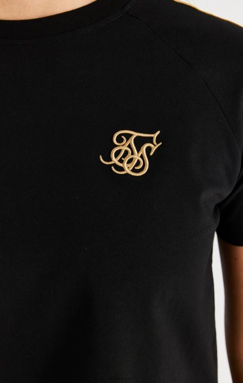 SikSilk Μπλουζάκι ρεγκλάν με μεταλλική ταινία - μαύρο κορίτσια ενδύματα 48N8Z316