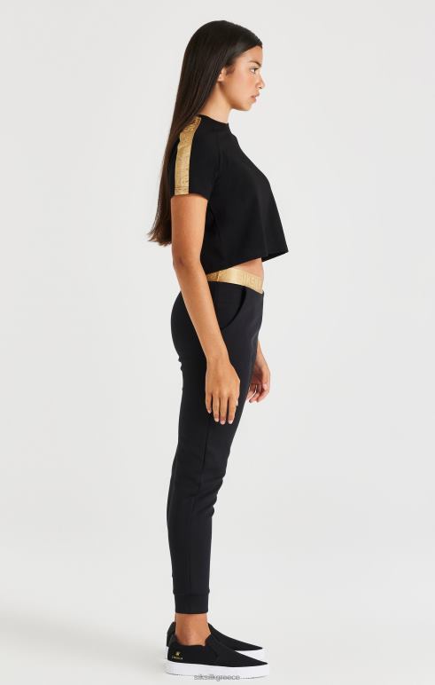 SikSilk Μπλουζάκι ρεγκλάν με μεταλλική ταινία - μαύρο κορίτσια ενδύματα 48N8Z316