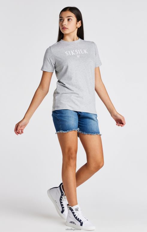 SikSilk μπλουζάκι με μάρκα σε γκρι μάρκα κορίτσια ενδύματα 48N8Z318