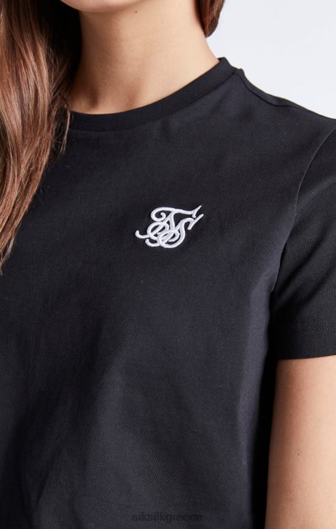 SikSilk μαύρη μπλούζα πρώτης ανάγκης κορίτσια ενδύματα 48N8Z320