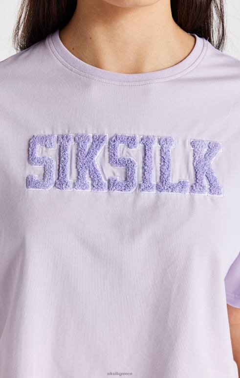 SikSilk μωβ μπλουζάκι με λογότυπο πανεπιστημίου κορίτσια ενδύματα 48N8Z327