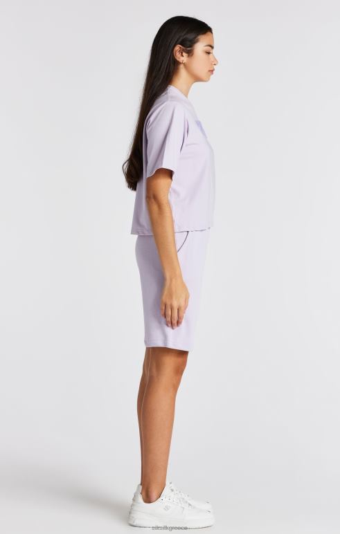 SikSilk μωβ μπλουζάκι με λογότυπο πανεπιστημίου κορίτσια ενδύματα 48N8Z327